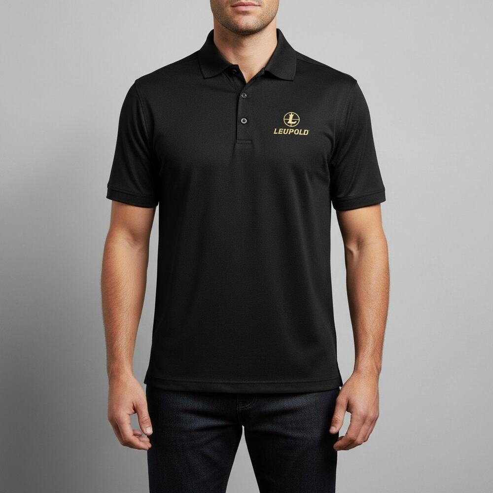 Elevate Leupold Optics Staff Polo Black Lightweight Mens Size Medium Workwear